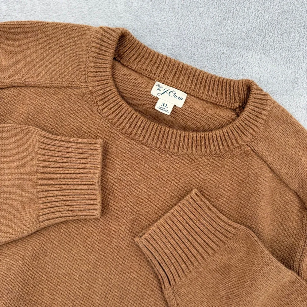 J. Crew Heritage Cotton Crewneck Sweater Heather Camel Men's Size XL